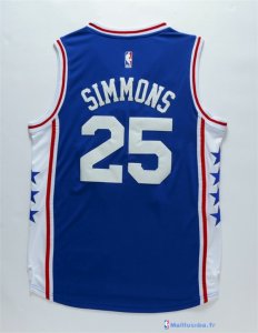 Maillot NBA Pas Cher Philadelphia Sixers 2016 Ben Simmons 25 Bleu