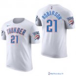 Maillot Manche Courte Oklahoma City Thunder Andre Roberson 21 Blanc 2017/18