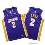 Maillot NBA Pas Cher Los Angeles Lakers Junior Ensemble Complet 2 Lonzo Ball Purpura 2017/18