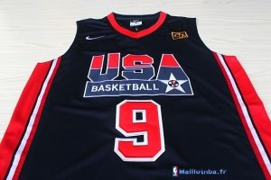 Maillot NBA Pas Cher USA 1992 Jordan 9 Noir