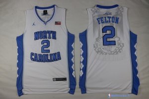 Maillot NCAA Pas Cher North Carolina Raymond Felton 2 Blanc