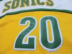 Maillot NBA Pas Cher Seattle Supersonics Gary Payton 20 Jaune