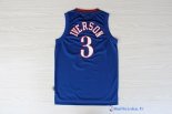 Maillot NBA Pas Cher Philadelphia Sixers Allen Iverson 3 10 Anniversaire Bleu