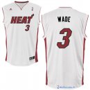 Maillot NBA Pas Cher Miami Heat Dwyane Wade 3 Blanc Rouge