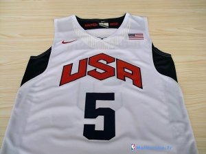 Maillot NBA Pas Cher USA 2012 Durant 5 Blanc