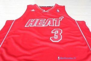 Maillot NBA Pas Cher Noël Rouge Miami Heat Wade 3