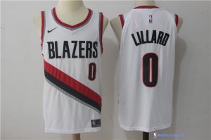 Maillot NBA Pas Cher Portland Trail Blazers Damian Lillard 0 Blanc Association 2017/18