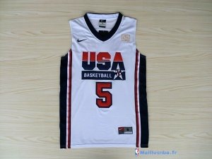 Maillot NBA Pas Cher USA 1992 Kevin Durant 5 Blanc