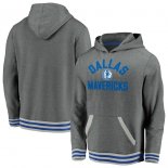 Dallas Mavericks Fanatics Branded Gray True Classics Vintage Upperclassman Tri-Blend Pullover Hoodie