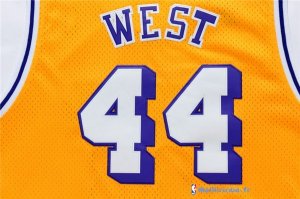 Maillot NBA Pas Cher Los Angeles Lakers Jerry West 44 Jaune