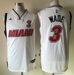 Maillot NBA Pas Cher Miami Heat Dwyane Wade 3 Retro Blanc