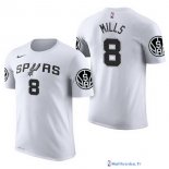 Maillot Manche Courte San Antonio Spurs Patty Mills 8 Blanc 2017/18