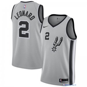 Maillot NBA Pas Cher San Antonio Spurs Kawhi Leonard 2 Gris Statement 2017/18