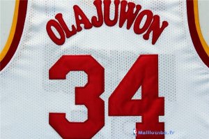 Maillot NBA Pas Cher Houston Rockets Hakeem Abdul Olajuwon 34 Blanc