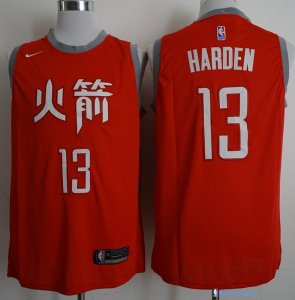 Maillot NBA Pas Cher Houston Rockets James Harden 13 Nike Rouge Ville 2017/18