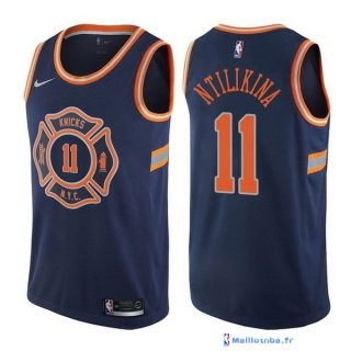 Maillot NBA Pas Cher New York Knicks Frank Ntilikina 11 Nike Bleu Ville 2017/18