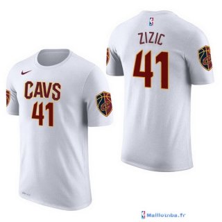 Maillot Manche Courte Cleveland Cavaliers Ante Zizic 41 Blanc 2017/18