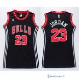 Maillot NBA Pas Cher Chicago Bulls Femme Michael Jordan 23 Noir