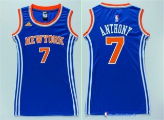 Maillot NBA Pas Cher New York Knicks Femme Carmelo Anthony 7 Bleu