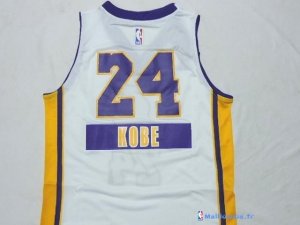 Maillot NBA Pas Cher Los Angeles Lakers Junior Kobe 24 Blanc