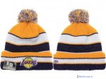 Tricoter un Bonnet NBA Los Angeles Lakers 2017 Jaune 4