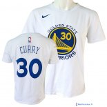 Maillot Manche Courte Golden State Warriors Stephen Curry 30 Nike Blanc