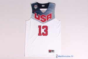 Maillot NBA Pas Cher USA 2014 Harden 13 Blanc