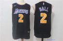 Maillot NBA Pas Cher Los Angeles Lakers Lonzo Ball 2 Noir 2017/18