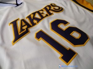 Maillot NBA Pas Cher Los Angeles Lakers Pau Gasol 16 Blanc