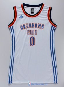 Maillot NBA Pas Cher Oklahoma City Thunder Femme Russell Westbrook 0 Blanc