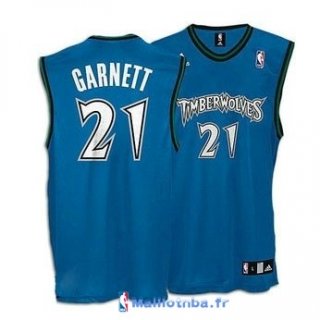 Maillot NBA Pas Cher Minnesota Timberwolves Kevin Garnett 21 Retro Bleu