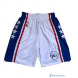 Pantalon NBA Pas Cher Philadelphia Sixers Blanc Bleu