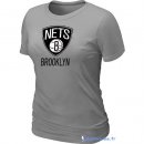 T-Shirt NBA Pas Cher Femme Brooklyn Nets Gris