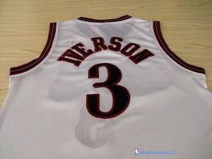 Maillot NBA Pas Cher Philadelphia Sixers Allen Iverson 3 Retro Blanc