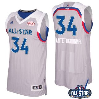 Maillot NBA Pas Cher All Star 2017 Giannis Antetokounmpo 34 Gray