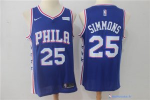Maillot NBA Pas Cher Philadelphia Sixers Ben Simmons 25 Bleu 2017/18