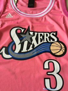 Maillot NBA Pas Cher Philadelphia Sixers Femme Allen Iverson 3 Rose