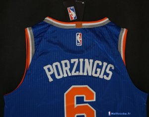 Maillot NBA Pas Cher New York Knicks Kristaps Porzingis 6 Bleu 2017/18