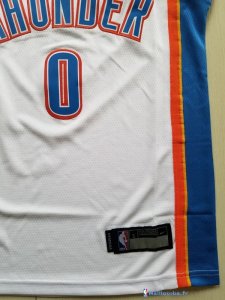 Maillot NBA Pas Cher Oklahoma City Thunder Junior Russell Westbrook 0 Blanc Association 2017/18