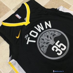 Maillot NBA Pas Cher Golden State Warriors Kevin Durant 35 Noir Statement 2017/18