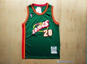 Maillot NBA Pas Cher Seattle Supersonics Gary Payton 20 Retro Vert