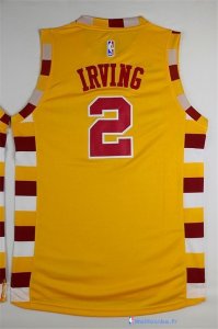 Maillot NBA Pas Cher Cleveland Cavaliers Kyrie Irving 2 Jaune Dentelle