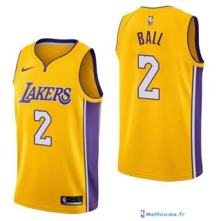 Maillot NBA Pas Cher Los Angeles Lakers Lonzo Ball 2 Jaune Icon 2017/18