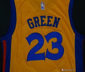 Maillot NBA Pas Cher Golden State Warriors Draymond Green 23 Jaune Ville 2017/18