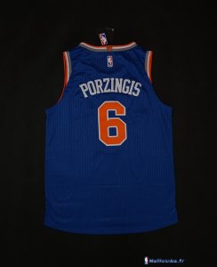 Maillot NBA Pas Cher New York Knicks Kristaps Porzingis 6 Bleu 2017/18