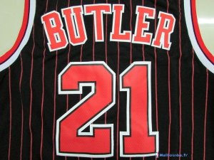 Maillot NBA Pas Cher Chicago Bulls Jimmy Butler 21 Noir Bande