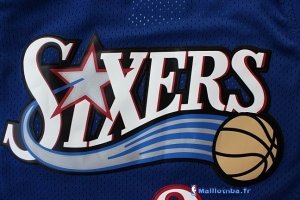 Maillot NBA Pas Cher Philadelphia Sixers Allen Iverson 3 10 Anniversaire Bleu