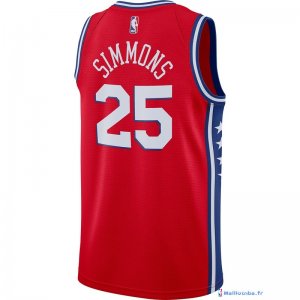 Maillot NBA Pas Cher Philadelphia Sixers Ben Simmons 25 Rouge Statement 2017/18