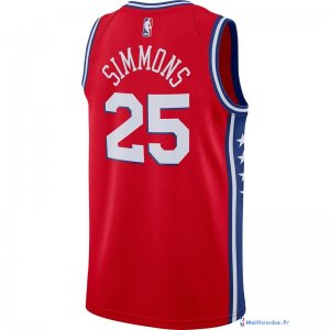 Maillot NBA Pas Cher Philadelphia Sixers Ben Simmons 25 Rouge Statement 2017/18