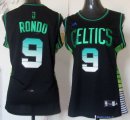 Maillot NBA Pas Cher Boston Celtics Femme Rajon Rondo 9 Noir Vert